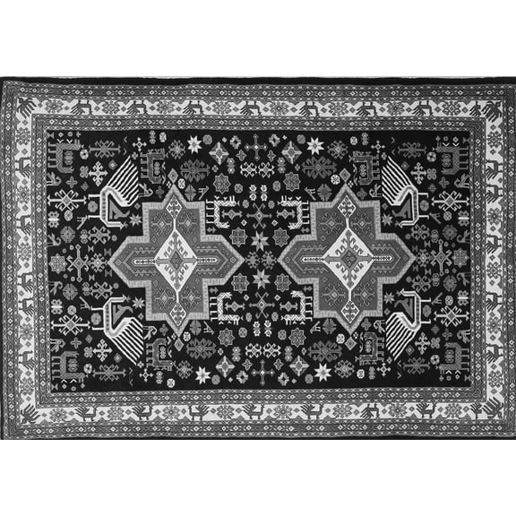 Ahgly Company Indoor Rectangle Persian Gray Traditional Area Rugs, 5' x 7'
