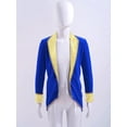thumbnail image 3 of iiniim Kids Girls Lapel Collar Long Sleeves Swallow-Tailed Tuxedo Coat for Party Performance Royal Blue 6, 3 of 7