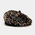 thumbnail image 3 of Bling Beret Hats for Women Sequin Paris Artist Cap Fashionable Ladies Sparkle Shining French Style Beanie Beret, 3 of 5