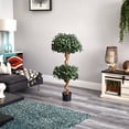 thumbnail image 5 of Nearly Natural 48" Sweet Bay Double Ball Topiary Silk Tree in Green/Black, 5 of 5
