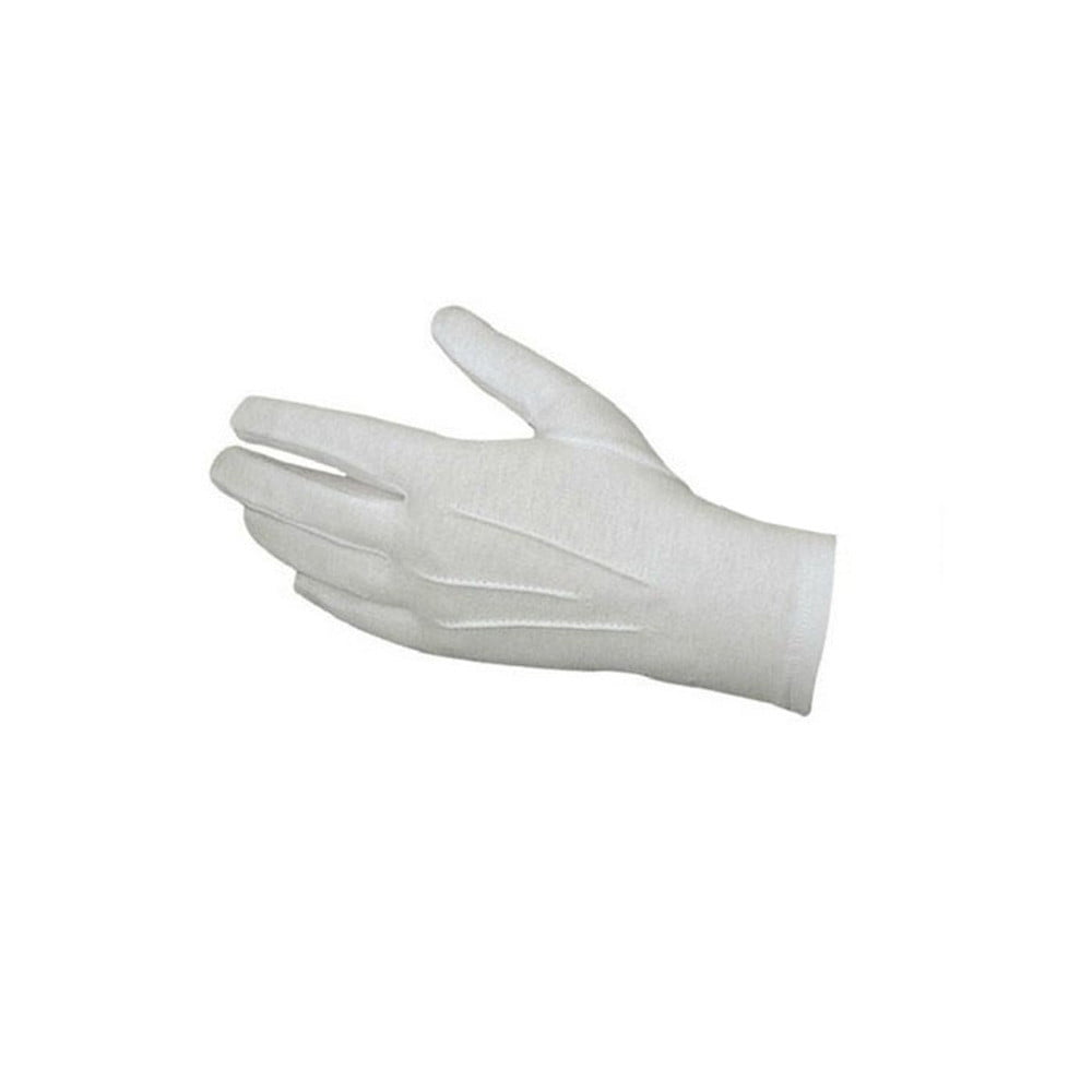 1 Pair White Gloves Guard Parade Inspection Santa Magician Mens Fancy Dress 