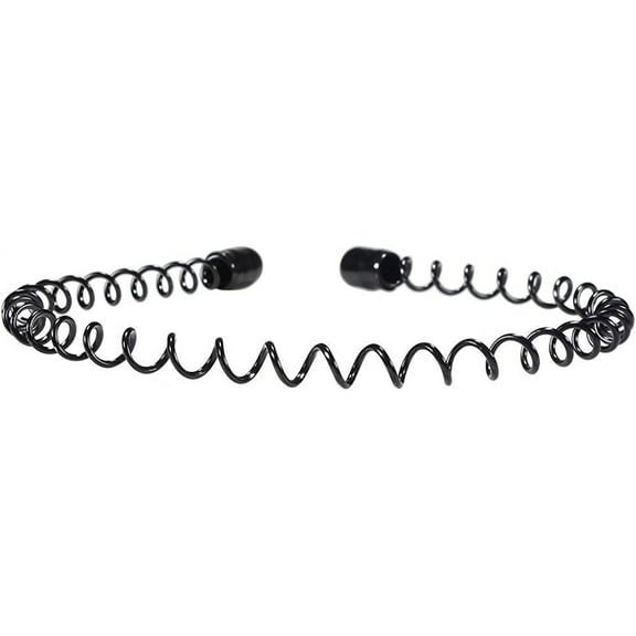 Metal Headband Hair Band Hoop - Black Sports Comb Hairband Wavy Hair Accessories Elastic Headwear for Women Men Thick/Thin Hair Clips