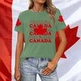 thumbnail image 2 of Fgnfyis T-Shirts Graphiques pour Femmes pour l'Été, Tenue Décontractée, Confortable, Manches Courtes, Col Rond, Tee avec Imprimé Patriotique de la Fête du Canada, T-Shirts pour Femmes Vert TTG, 2 of 4