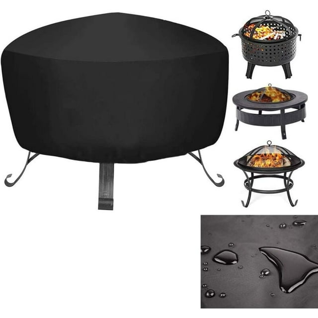 Mioke Round Fire Pit Cover, Waterproof Fire Pit Cover for Outdoor Patio Garden Protection (80 80 65cm)