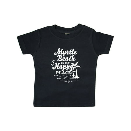 

Inktastic Myrtle Beach is My Happy Place with Palm Trees Gift Baby Boy or Baby Girl T-Shirt