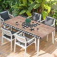 thumbnail image 2 of Chicken Hen Table Cloths for 6 Foot Rectangle Tables, Rooster Animals Farmhouse Plaid Brown Wooden Grain Patio Waterproof Elastic Fitted Tablecloths, Washable Rectangular Table Cover for Camping, 2 of 8