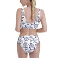 thumbnail image 3 of Picia World Travel2 Women's High Waisted Bikini Scoop Neck Swimsuit Two Pieces Bathing Suit-Medium, 3 of 8