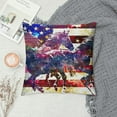 thumbnail image 2 of Orinice Horse Flag Stars and Stripes Graphic Decorative Men Women Boy Girl Room Cushion Throw Pillow Cover 24x24in, 2 of 5