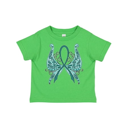 

Inktastic Ovarian Cancer Awareness with Butterfly Ribbon Words Gift Toddler Boy or Toddler Girl T-Shirt