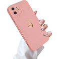 thumbnail image 1 of Funda compatible con iPhone 12, silicona suave a prueba de golpes con lente envolvente para iPhone 12, diseño de amor dorado ER, 1 of 5