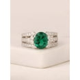thumbnail image 2 of 2.30 Carat Oval Cut Green Emerald Gemstone with Natural Diamond Elegant Bridal Ring for Ladies Solid 14K White Gold Size 7.5 by Diamond-Capitals, 2 of 6
