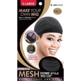 thumbnail image 2 of (6packs) Qfitt X-Large Mesh Dome Wig Cap BLACK #5021, 2 of 3