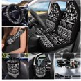 thumbnail image 2 of HUIACONG Boho Elephant Floral Car Seat Covers Full Set 14 Pcs Universal Fit Auto Interior Accessories with Steering Wheel Cover Seat Belt Pads Rearview Mirror Cover Coasters, 2 of 7