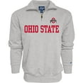 thumbnail image 1 of Blue 84 Men's Ohio State Buckeyes Quarter Zip Sweatshirt Grey, Grey, Large, 1 of 4