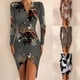 thumbnail image 5 of Women Tunic Bodycon Dress Ladies Holiday Evening Party V-Neck Leopard Dress, 5 of 8