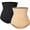 Black+Beige, variant on MANIFIQUE 2 Packs Seamless Shapewear Tummy Control Panty, High Waisted Body Shaper Underwear for Women