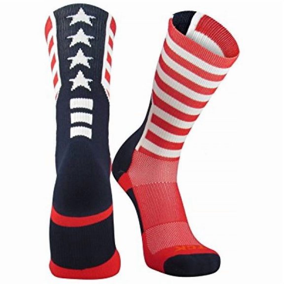Stars and Stripes Perimeter Socks (Scarlet/Navy/White, Small)