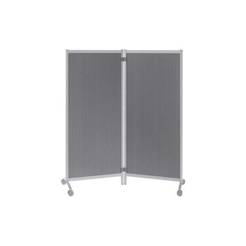 Paperflow Mobile Partition 30" Width x 67" Height11.8" Length - Aluminum Frame - Translucent Smoke