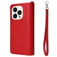 thumbnail image 5 of Allytech Detachable Wallet Case for Apple iPhone 15 Pro Max, Vintage PU Leather Folio Flip Wallet Case Multiple Cards Slots Kickstand Shockproof Protective Phone Case for iPhone 15 Pro Max - Red, 5 of 17
