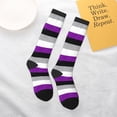 thumbnail image 6 of Women's Knee High Socks Asexuality Pride Flag Outdoor Casual Tube Socks, 6 of 7