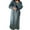 Blue, variant on Women Flannel Nightgown Full Length Boyfriend Nightshirt Pom Pom Long Sleep Dress with Button Loungewear L-XXXL