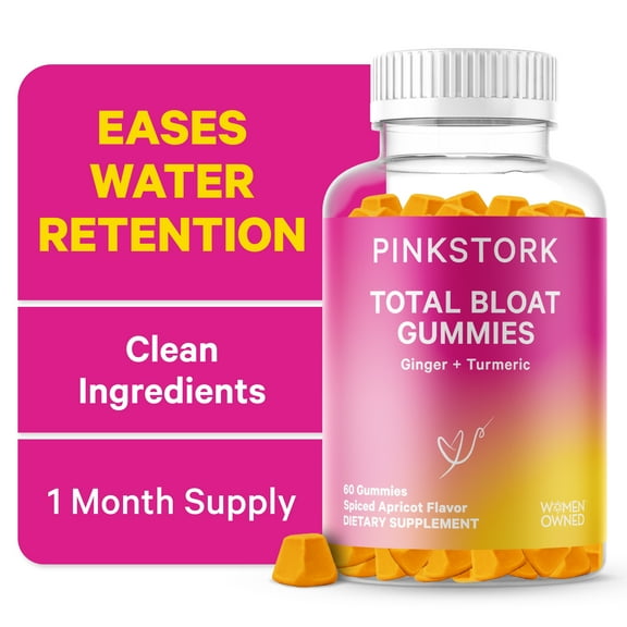 Pink Stork Total Bloat Gummies: Tropical Turmeric, 60 Gummies