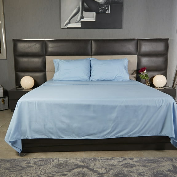 Linum Home Textiles 1800 TC Brushed Microfiber Sheet Set with 4 Line Embroidery