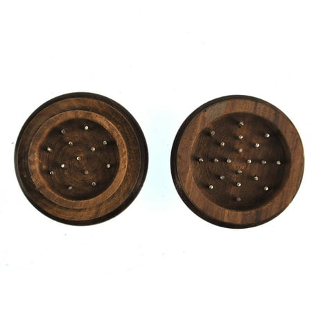 Classic Wooden Herb Grinder, Classic 2 part herb grinder shape crafted out of natural wood with metal inner teeth By