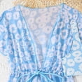 thumbnail image 5 of CAUYDY Children Girls Swimsuit Sets Little Girls Bathing Suit Tankini Girls' Swimwear Summer Beach 4T 5T 6T 7T 8T 9T Kid Girls Bikini 2Pcs Set with Cover Ups (Sizes 7-8 Years,F02-Sky Blue), 5 of 6
