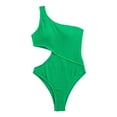 thumbnail image 5 of Samickarr One Shoulder Swimsuits For Women One Piece Sleeveless High Waisted Hollow Out Swimwear With Chest Cushion No Steel Support Bathing Suit, 5 of 9