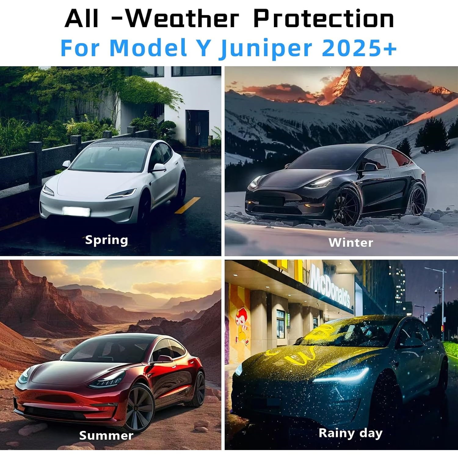 4Pcs New Version for Tesla Model Y Launch/Juniper Mud Flaps Accessories 2025 2026,Flexible Mudflaps Splash Guards All Weather Protector Fenders