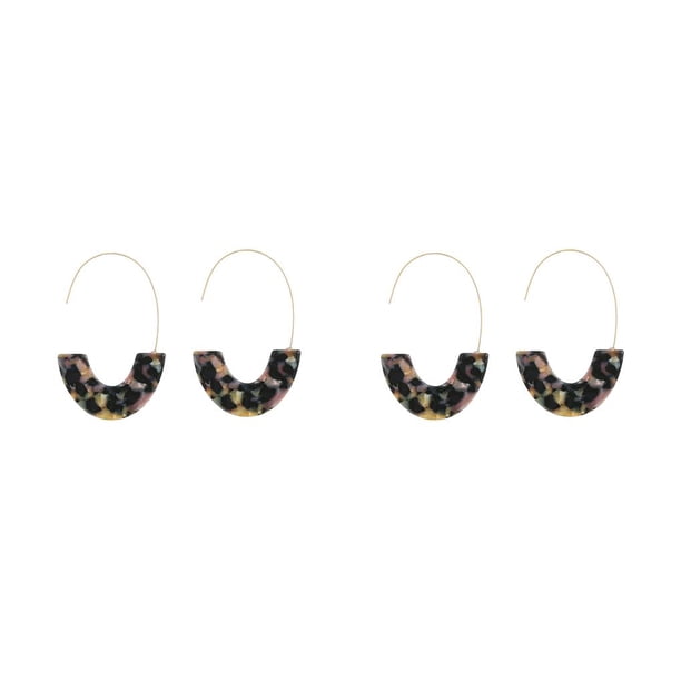 Pendientes de estilo sencillo Sonducket con estampado de leopardo en forma de U