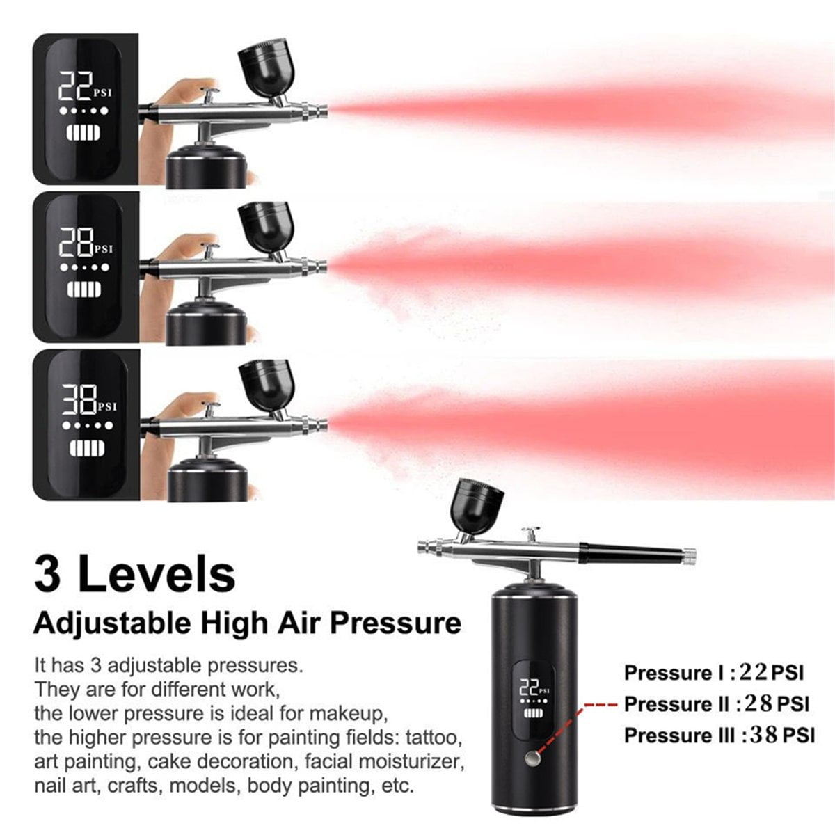 Digital Air Brush with Compressor Portable Air Brush Crafts Air Brush Art Painting Compressor Airbrush Pen Airbr Pink
