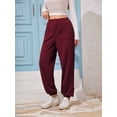 thumbnail image 6 of TEMOFON Sweatpants Casual Joggers Comfort Fall Sweatpants for Women Loose Fit Elastic Cuffs Winered Jogger Pant XXL, 6 of 8
