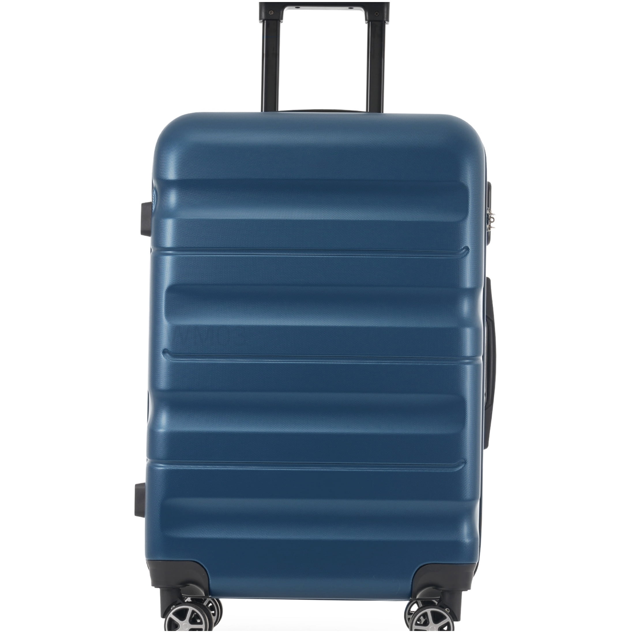 Lightweight ABS Hardshell Suitcase with 360° Spinner Wheels, 24-Inch Checked Luggage & Packing Organizers