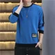 thumbnail image 3 of Sudaderas para hombre Camiseta Cuello redondo Ropa de hombre Top Slim Fit Sin capucha Jersey azul Cuello redondo Novedad y lujo Cálido Emo, 3 of 5