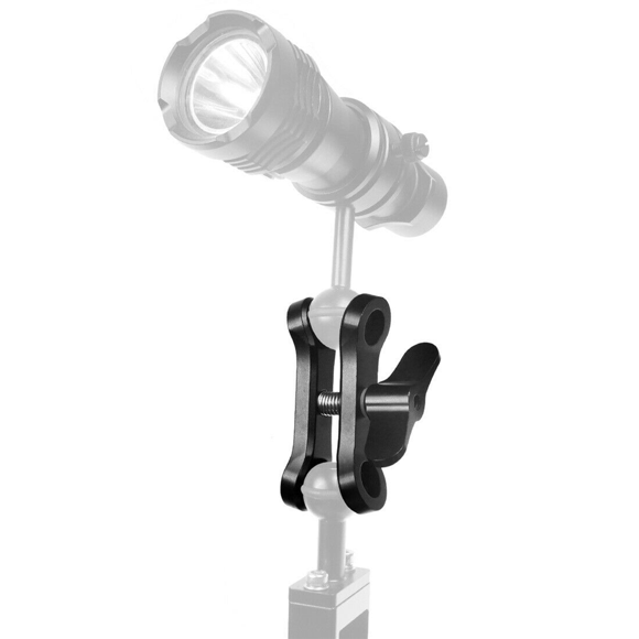 2X CNC Butterfly Clip Diving Clamp Light Connector Ball Head Mount Tripod Adapter for Go Pro 7 Sports SLR Cameras