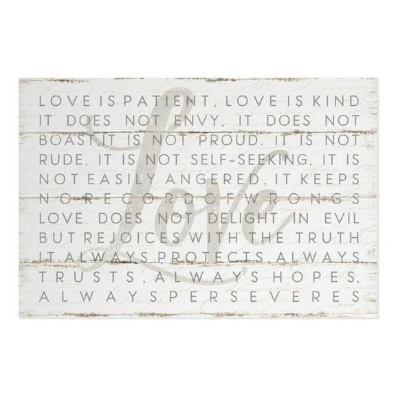 Love Is Patient Love Is Kind 1 Corinthians Rustic Wood Style Wall Sign 12x18