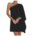 thumbnail image 2 of Robe Décontractée Mode Ample Couleur Unie à une Épaule pour Poupée, 2 of 7