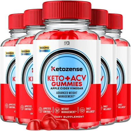(5 Pack) Keto zense Keto Gummies Advanced 1000MG Formula Apple Cider Vinegar Folate Vitamin B6 B12 Beet Root Pomegranate Vegan Non GMO Keto Supplement (300 Gummies)