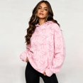 thumbnail image 2 of HCYSFG Womens Bow Print Hoodies Long Sleeve Drop Shoulder Kangaroo Pocket Sweatshirt Loose Fit Cute Casual Everyday Pullover Top, 2 of 5
