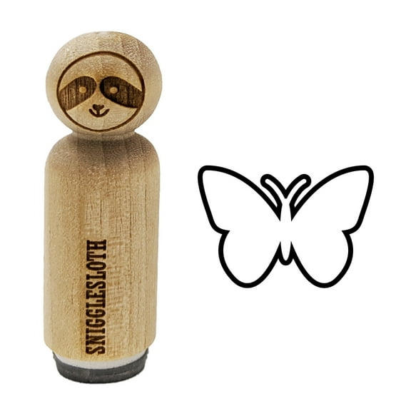 Butterfly Outline Rubber Stamp for Scrapbooking Crafting Stamping - Mini 1/2 Inch