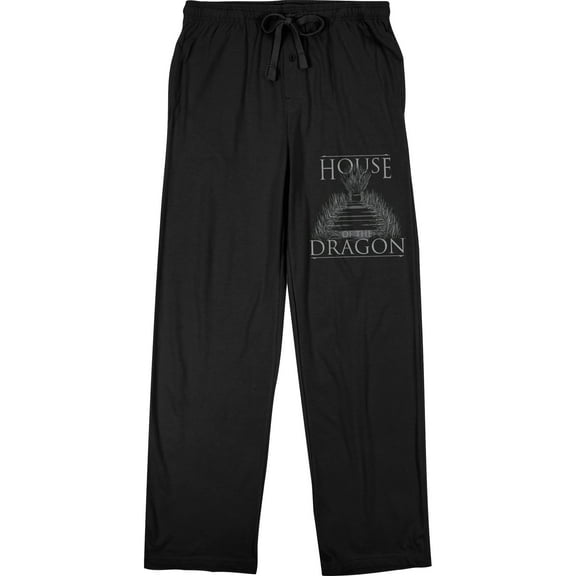 House Of The Dragon Throne Logo Black Sleep Pajama Pants-Medium
