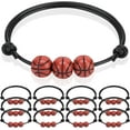 thumbnail image 1 of Paquete de 12 pulseras con dijes de baloncesto, pulseras de baloncesto, pulsera de cuentas de baloncesto ajustable inspiradora, pulsera de pelota deportiva con dije para adolescentes, adultos, deportes, fiesta de cumpleaños, regalos de equipo JM, 1 of 5