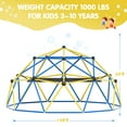 thumbnail image 3 of Climbing Dome,10FT Dome Climber with Hammock, Outdoor Play Equipment for 3 to 10 Children, Supports Jungle Gym up to 1,000 lbs, Rust Resistant, Easy to Assemble, Gift for Kids, Blue+Yellow, 3 of 8