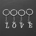 thumbnail image 4 of Fashion Crown A-Z Letters Pendant Keychains for Lovers Silver Color 26 Alphabet Keyring Women Car Key Ring Unique Name Jewelry tzw, 4 of 7