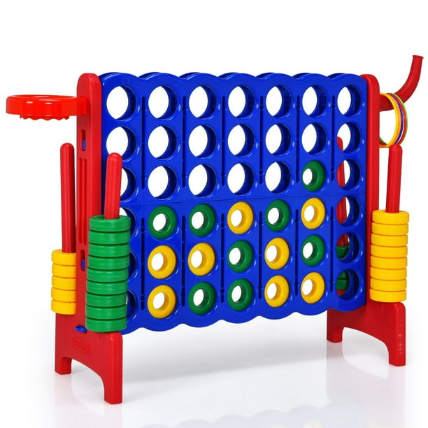 Set Conecta 4 Gigante Costway para Niños y Adultos 74 cm 42 Piezas Rojo