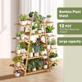 thumbnail image 4 of Bamboo Plant Stand Indoor Outdoor Plant Display Shelf for Multiple Plants Flower Pot Holder Rack, 4 of 7