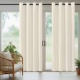 thumbnail image 3 of Outdoor Curtains for Patio Waterproof, Cream Windproof Pravicy Outside Porch Blackout Curtain, Modern Pure Beige Sun Blocking Grommets Curtains for Cabana Gazebo 54"x95", 3 of 9