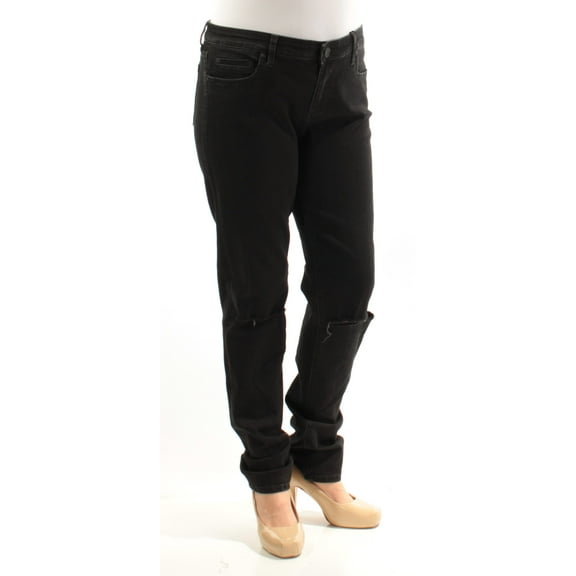 KUT $89 Womens New 1255 Black Frayed Casual Jeans 4 B B
